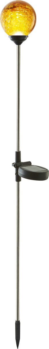 Roma Ámbar lámpara solar De Star Trading - L&aacute;mpara de pasillo alimentada por energ&iacute;a solar con globo de cristal color &aacute;mbar.