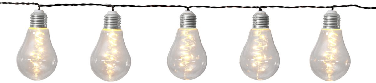 Glow Transparente lámpara solar De Star Trading - Cadena de luces solares con 10 luces, cada una con 5 puntos de luz con luz blanca cálida.