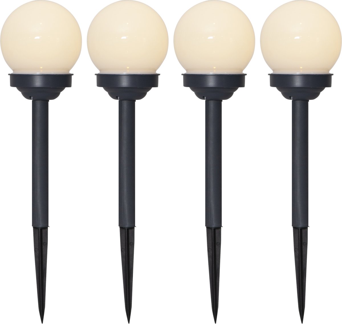 Globus Pack De 4 Blanco lámpara solar De Star Trading - Con 27 cm de altura, son perfectas para colocar a lo largo de caminos, en macizos de flores o en patios.