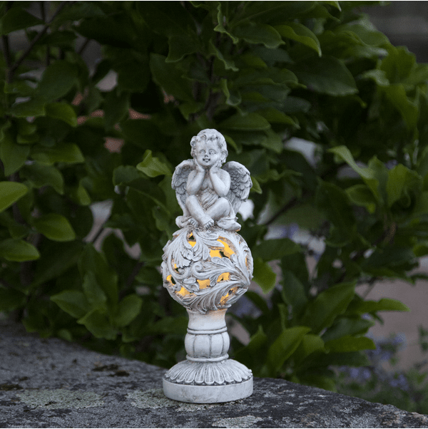 Angel Gris lámpara solar De Star Trading - Fabricado en pl&aacute;stico con acabado efecto piedra, tiene un aspecto cl&aacute;sico y atemporal.
