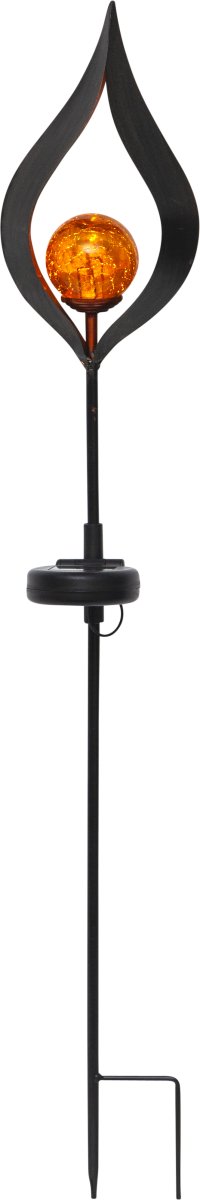 Melilla Negro lámpara solar De Star Trading - Decoración de células solares p&aring; Quédate con la bola de cristal color ámbar.