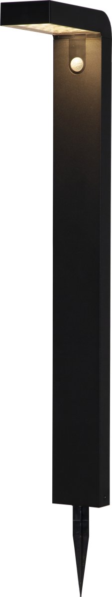 Vici Negro lámpara solar De Star Trading - La luz se ilumina durante 25 segundos a 300 lúmenes y luego cambia a una luz constante y agradable de 30 lúmenes.