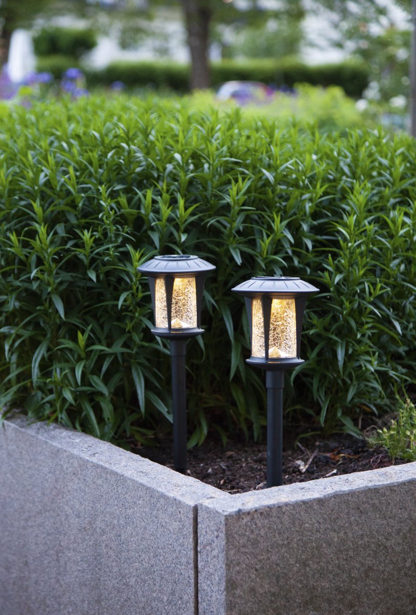 Monaco Pack De 2 Negro lámpara solar De Star Trading - 