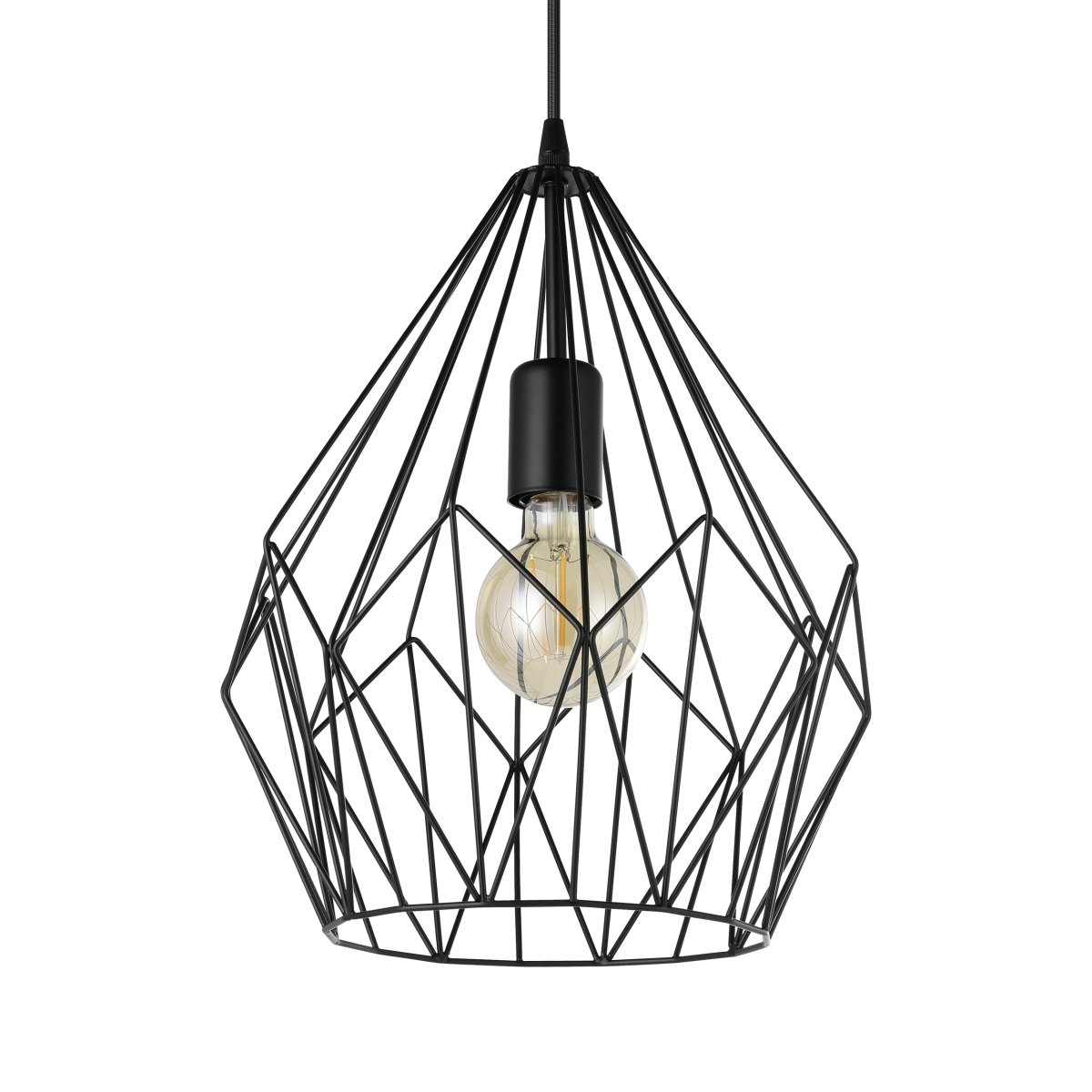 Carlton Ø30 Negro Lámpas de techo De Eglo - Es ideal para a&ntilde;adir un toque moderno y sofisticado sobre una mesa de comedor o en el sal&oacute;n.
