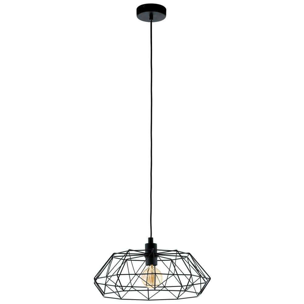 Carlton Ø45 Negro Lámpas de techo De Eglo - El diseño abierto resalta la fuente de luz y crea un interesante juego de luz en la habitación.
