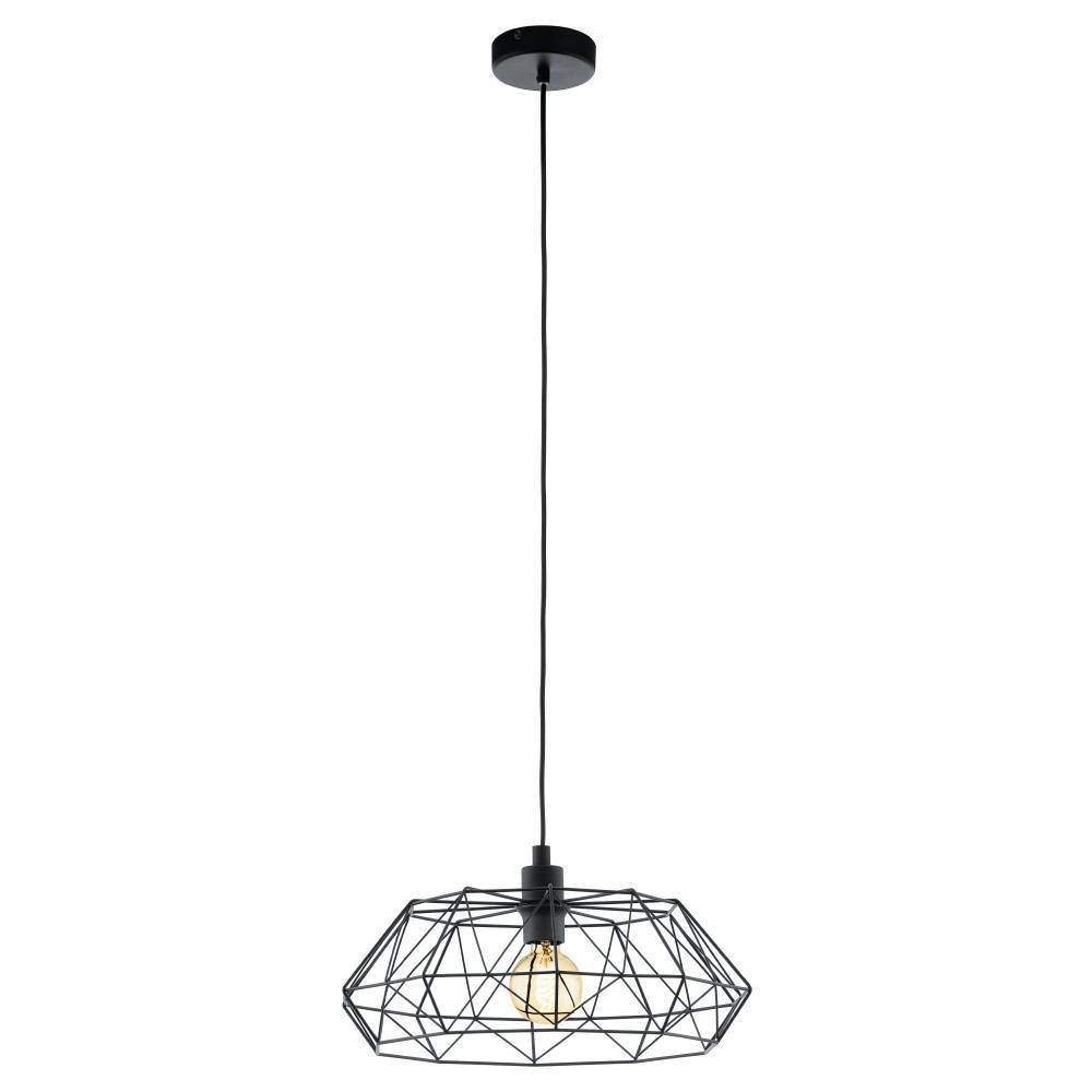 Carlton Ø45 Negro Lámpas de techo De Eglo - El diseño abierto resalta la fuente de luz y crea un interesante juego de luz en la habitación.