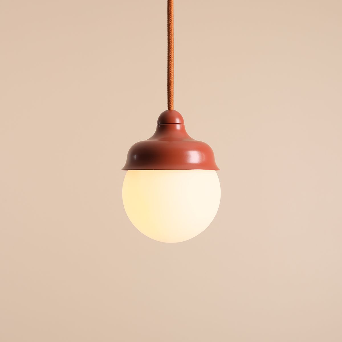 Wave Ø17 Naranja Lámpas de techo De Artera - El color blanco en combinaci&oacute;n con los detalles en marr&oacute;n rojizo crea armon&iacute;a y, junto con una buena iluminaci&oacute;n, se convierte en un elegante detalle interior en el hogar.