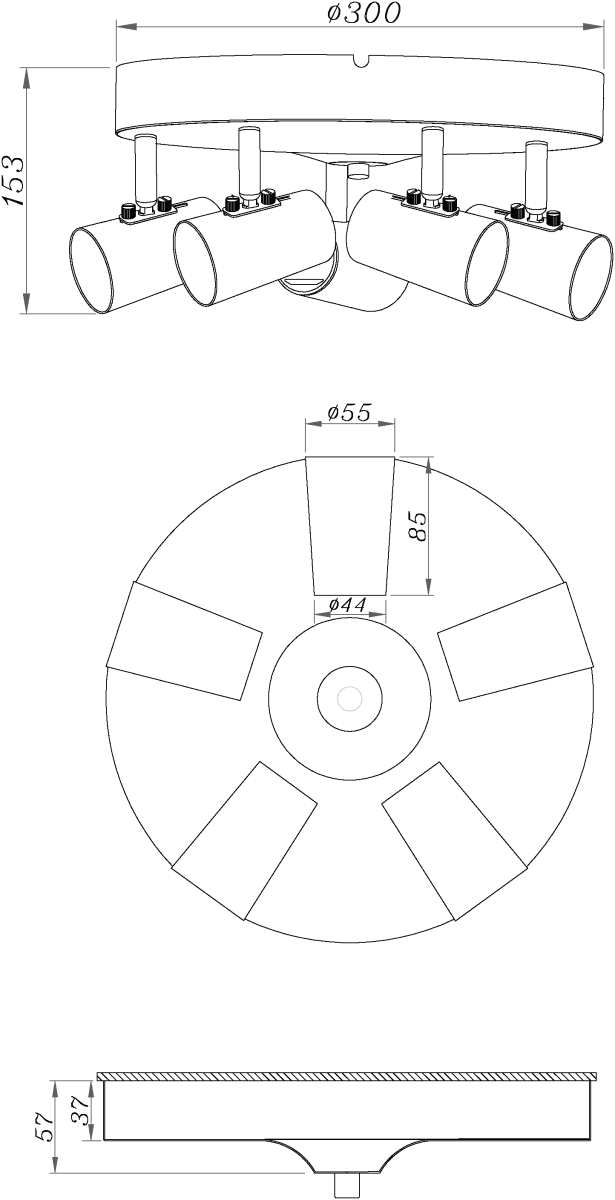 Pilot 5 Blanco foco de techo De Aneta Lighting - Foco de techo piloto fabricado en metal de color blanco.