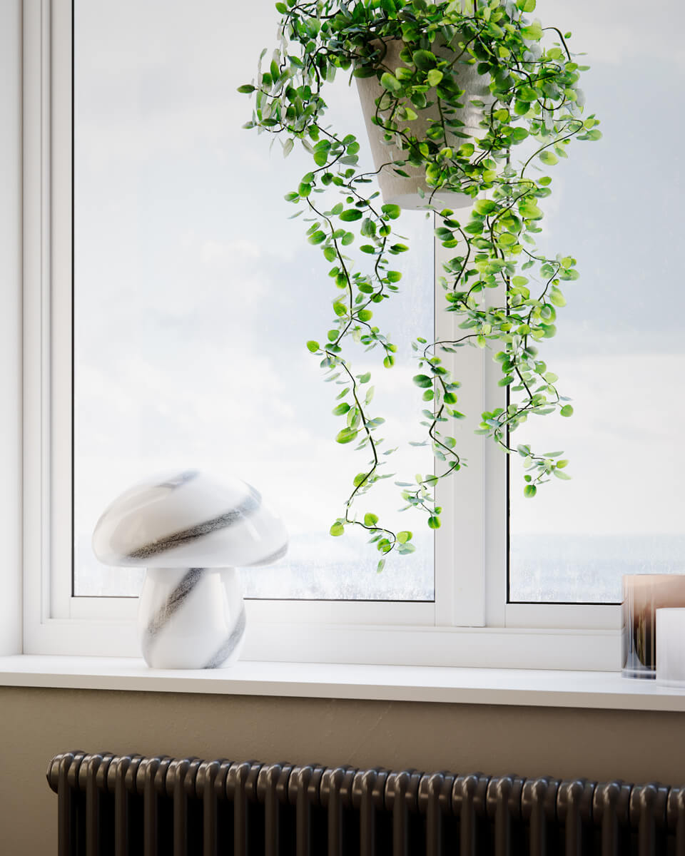 Mira Mushroom 30cm Blanco/negro lámpara de mesa De By Rydéns - La l&aacute;mpara no es solo una fuente de luz funcional, sino tambi&eacute;n un detalle art&iacute;stico que resalta su interior con su dise&ntilde;o inspirado en la naturaleza y su calidad artesanal.