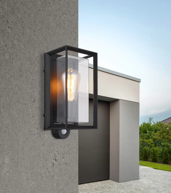 Logana Negro lámpara de exterior De Globo Lighting - Med sin rektangul&auml;ra design och unika ljusspridning kombinerar den stil och funktion.
