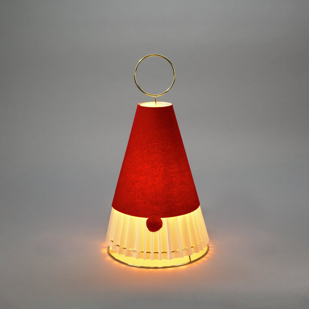 Papá Noel de papel ROJO De Konstsmide - Encantadora decoraci&oacute;n en forma de gnomo de papel: &iexcl;36 cm de alto y llena de esp&iacute;ritu navide&ntilde;o!