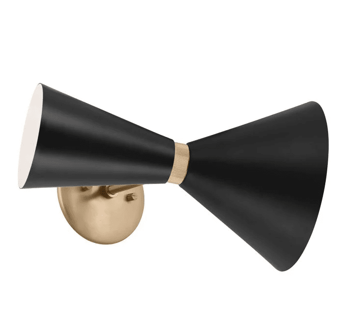 Phix 34cm Negro/bronce lámpara de pared De Elstead Lighting - La l&aacute;mpara de pared Phix con dos pantallas proporciona una luz eficaz tanto hacia arriba como hacia abajo.