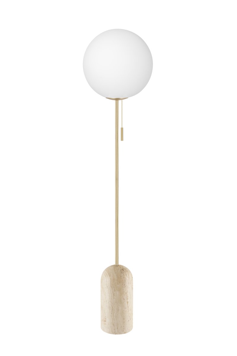 Torrano Travertino beige lámpara de pie De Globen Lighting - Dado que la base de la lámpara está hecha de piedra, un material natural, puede haber variaciones de color.