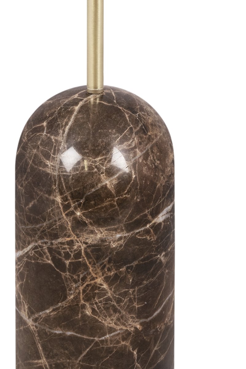 Torrano mármol marrón lámpara de pie De Globen Lighting - Dado que la base de la lámpara está hecha de piedra, un material natural, puede haber variaciones de color.