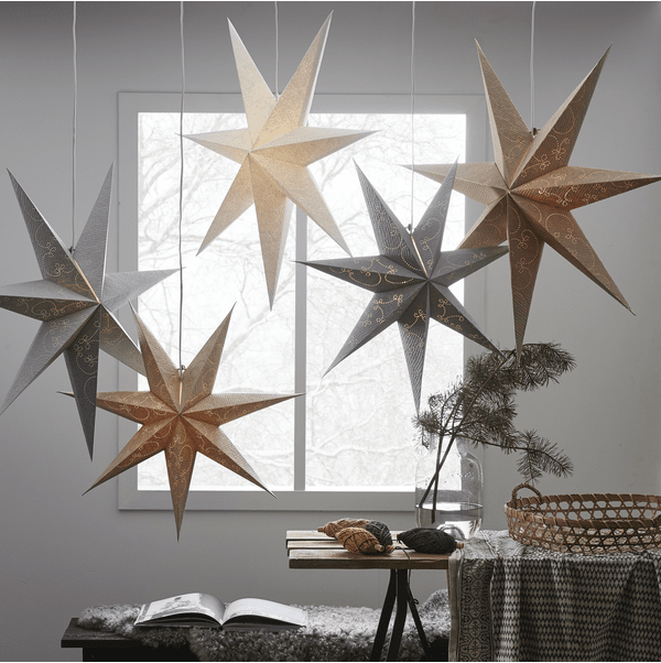 Decorus Ø63 Plata De Star Trading - Estrella de papel plateada con diseño y textura perlada.