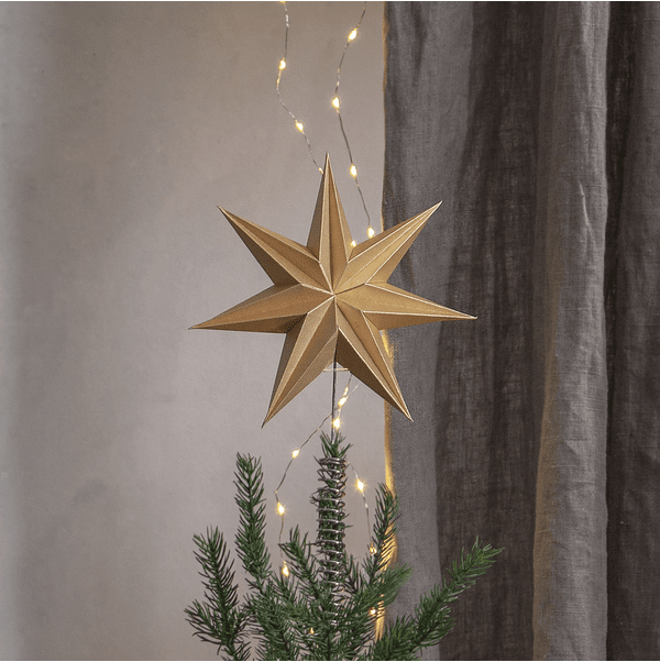 Estrella Para Árbol De Navidad Isa Oro De Star Trading - A&ntilde;ade una espiral de metal a la estrella de papel dorado, fija la estrella a la parte superior del &aacute;rbol y tendr&aacute;s una fant&aacute;stica decoraci&oacute;n navide&ntilde;a.
