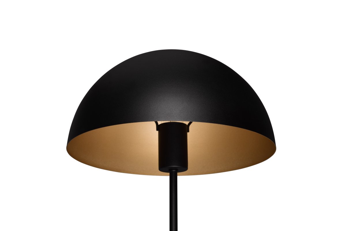 Nola 45cm Negro lámpara de mesa De Trio Lighting - El diseño moderno en forma de hongo se integra en su interior y crea armonía en su hogar.