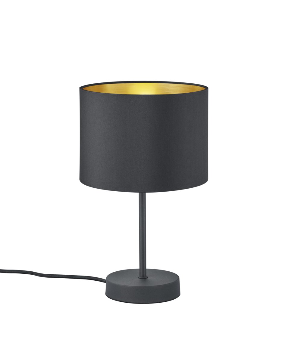 Hostel 33cm Negro lámpara de mesa De Trio Lighting - La combinación de colores negro y dorado luce elegante y sofisticada y ofrece un efecto de iluminación fantástico.