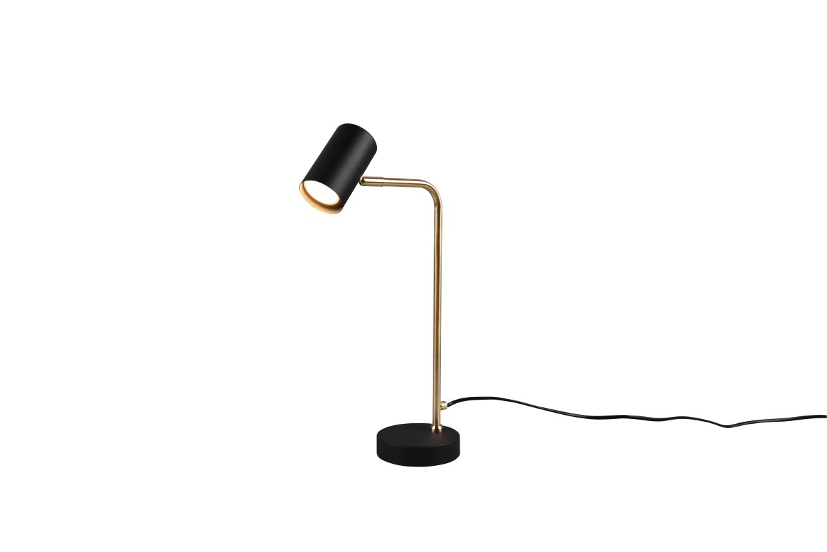 Marley 45cm Latón mate lámpara de escritorio De Trio Lighting - El cabezal de la lámpara es orientable y se puede orientar tanto hacia arriba como hacia abajo, lo que la hace perfecta como punto de atracción en el escritorio o como iluminación de acento en la oficina.