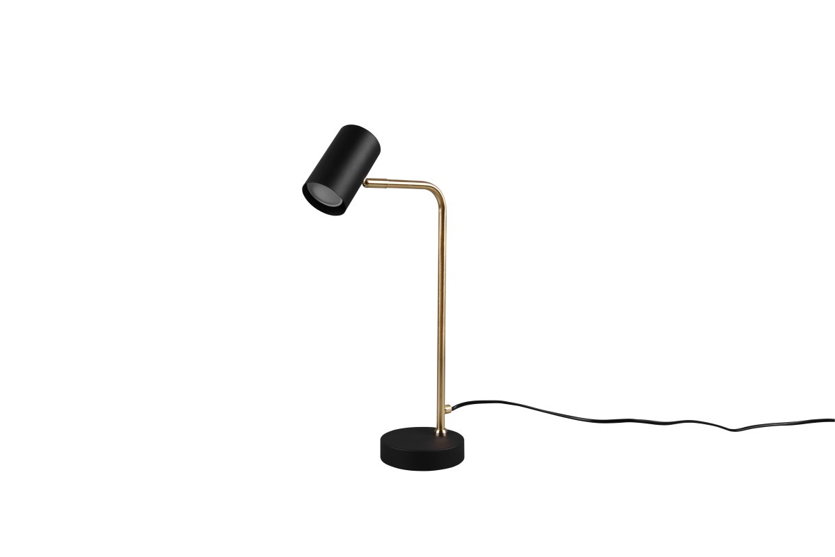 Marley 45cm Latón mate lámpara de escritorio De Trio Lighting - El cabezal de la lámpara es orientable y se puede orientar tanto hacia arriba como hacia abajo, lo que la hace perfecta como punto de atracción en el escritorio o como iluminación de acento en la oficina.