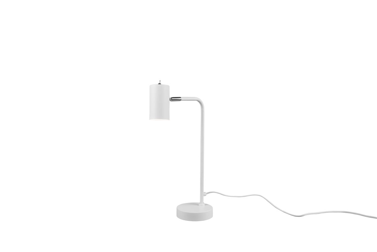 Marley 45cm Blanco lámpara de escritorio De Trio Lighting - El cabezal de la lámpara es orientable y se puede orientar tanto hacia arriba como hacia abajo, lo que la hace perfecta como punto de atracción en el escritorio o como iluminación de acento en la oficina.