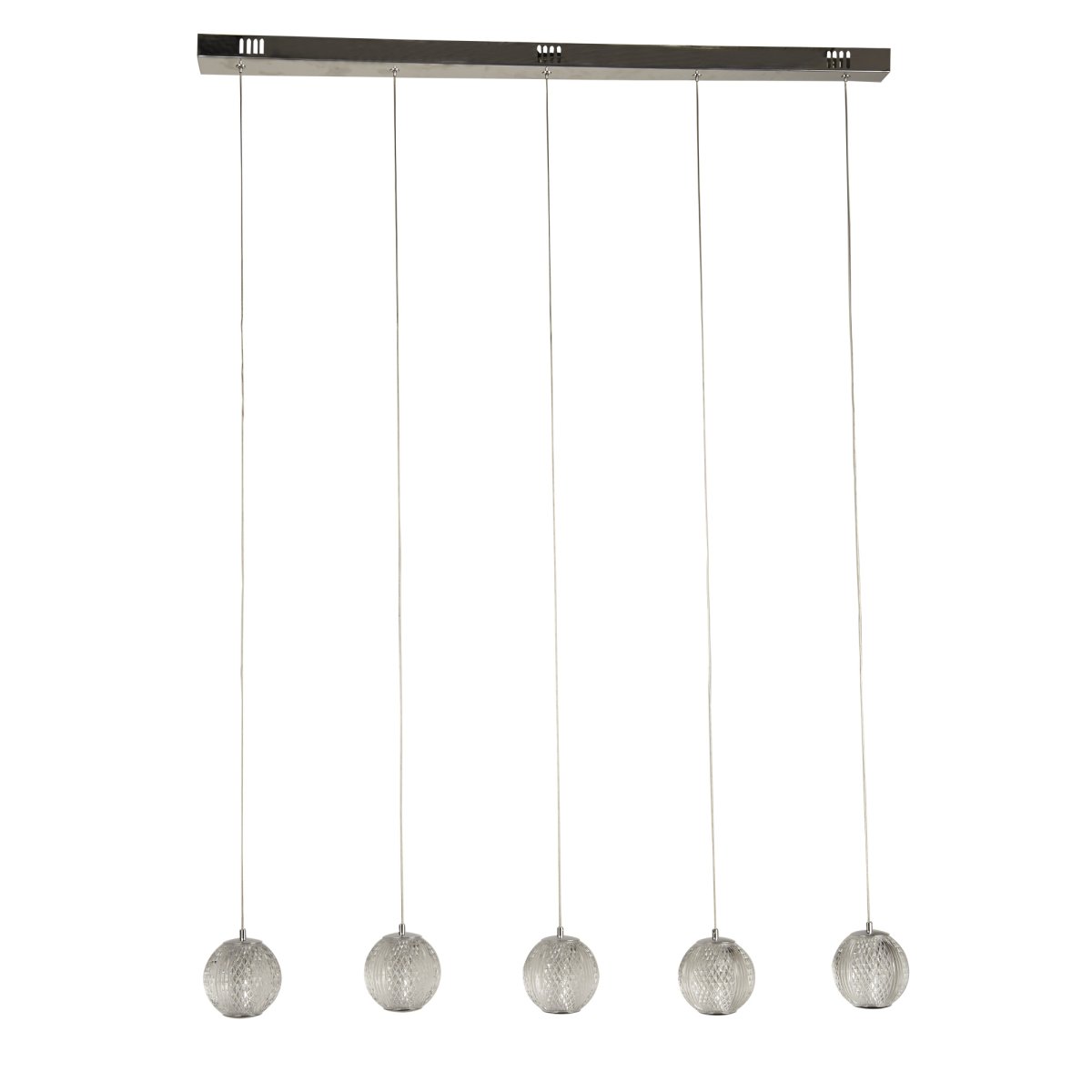 Allure 100cm Cromo Lámpas de techo De Searchlight - Ya sea que desee una luz direccional sobre la mesa del comedor o una iluminación ambiental más suave, la lámpara colgante Allure le ofrece la oportunidad de crear la sensación adecuada.
