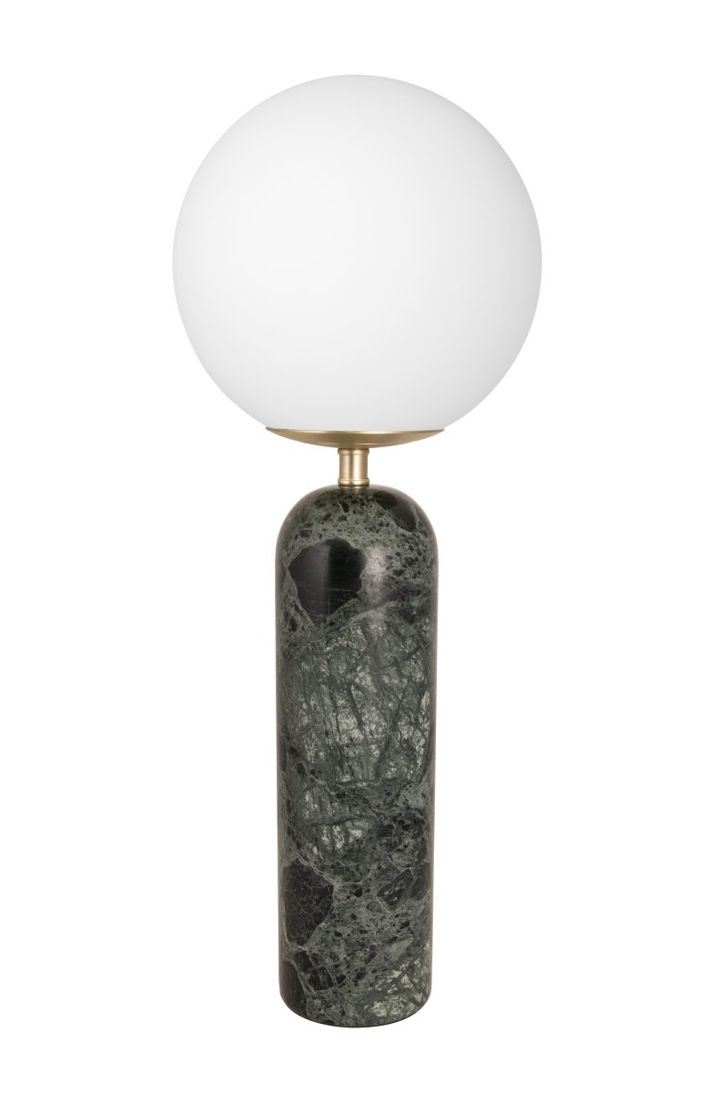 Torrano 53cm mármol verde oscuro lámpara de mesa De Globen Lighting - La lámpara está equipada con un cable transparente de 200 cm de longitud con interruptor y enchufe.