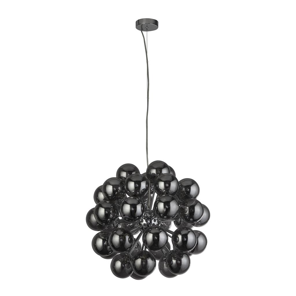 Berry Ø50 Color humo Lámpas de techo De Searchlight - Berry es una l&aacute;mpara de techo que realmente ocupa espacio: con un total de 27 fuentes de luz, rodeadas de c&uacute;pulas de vidrio de color humo en un estilo moderno y minimalista, est&aacute; garantizado que llamar&aacute; la atenci&oacute;n en cualquier habitaci&oacute;n.