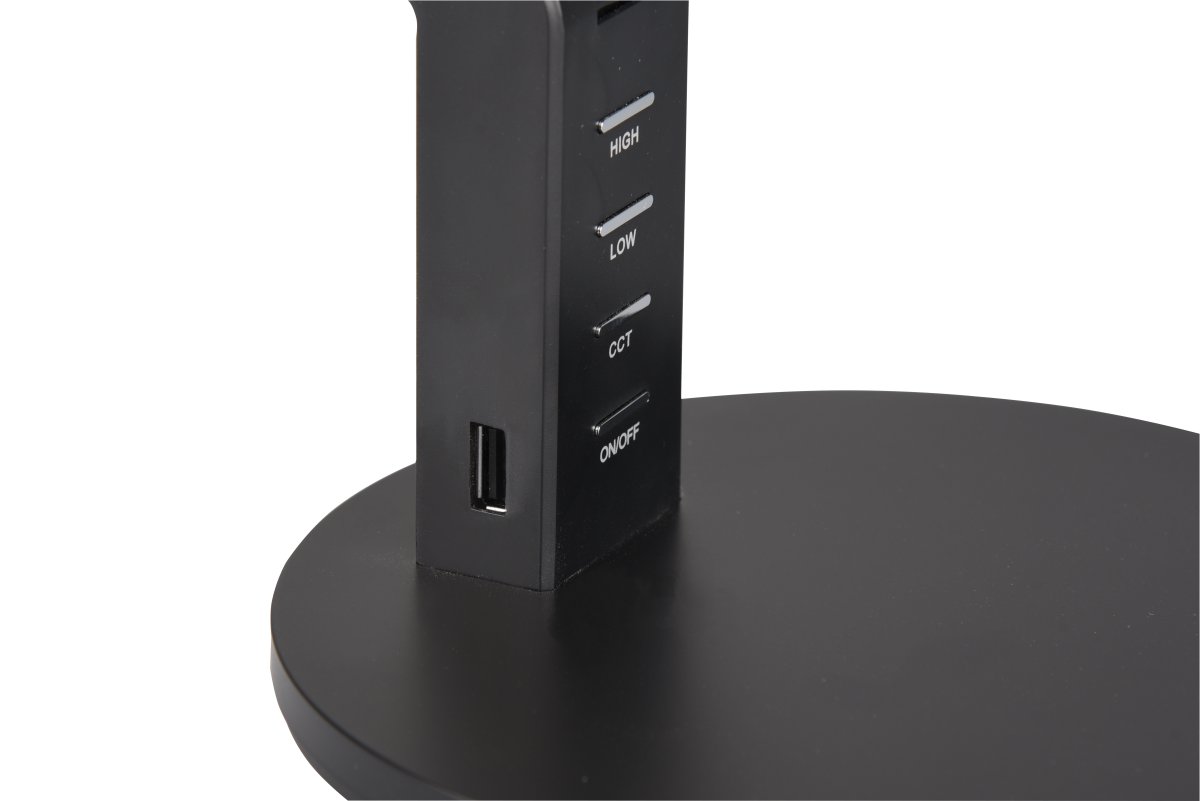 Ava 40cm Negro lámpara de escritorio De Trio Lighting - La lámpara de mesa AVA con regulador de intensidad con sensor ofrece un ajuste flexible tanto del brillo como del color de la luz, desde blanco cálido hasta blanco frío.