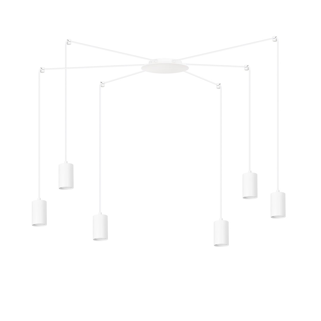 Traker 6 Blanco Lámpas de techo De Emibig Lighting - Traker es una lámpara de techo con forma de araña que ofrece múltiples posibilidades gracias a sus largos tubos.