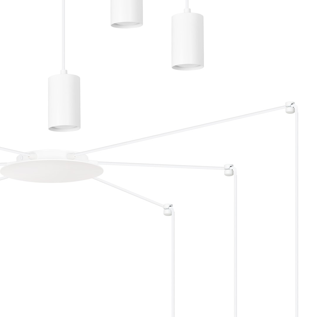 Traker 6 Blanco Lámpas de techo De Emibig Lighting - Traker es una lámpara de techo con forma de araña que ofrece múltiples posibilidades gracias a sus largos tubos.