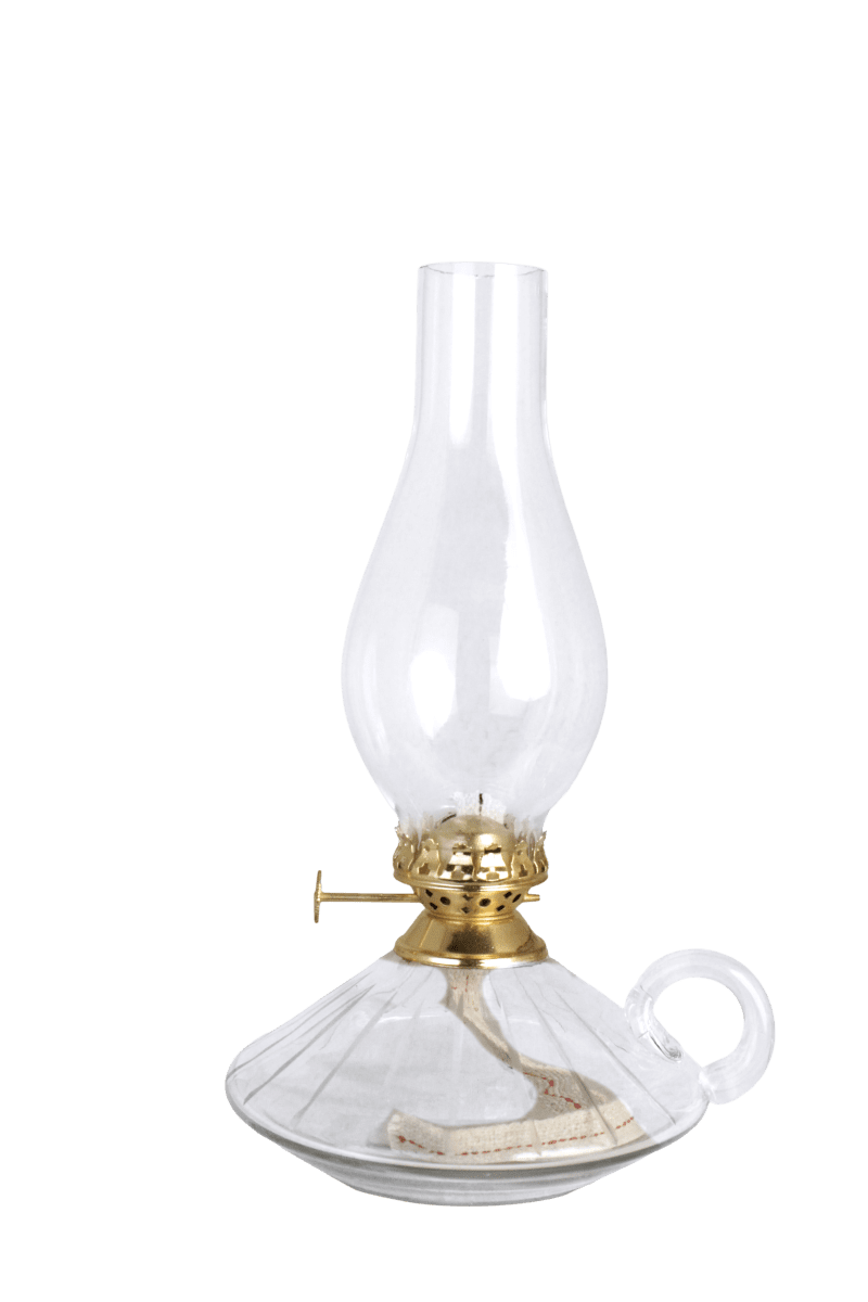 Imagen ampliada de Kerosene lamp with handle big Transparente De Strömshaga - El quemador con acabado de lat&oacute;n y el tubo alto de cristal transparente realzan su car&aacute;cter tradicional.