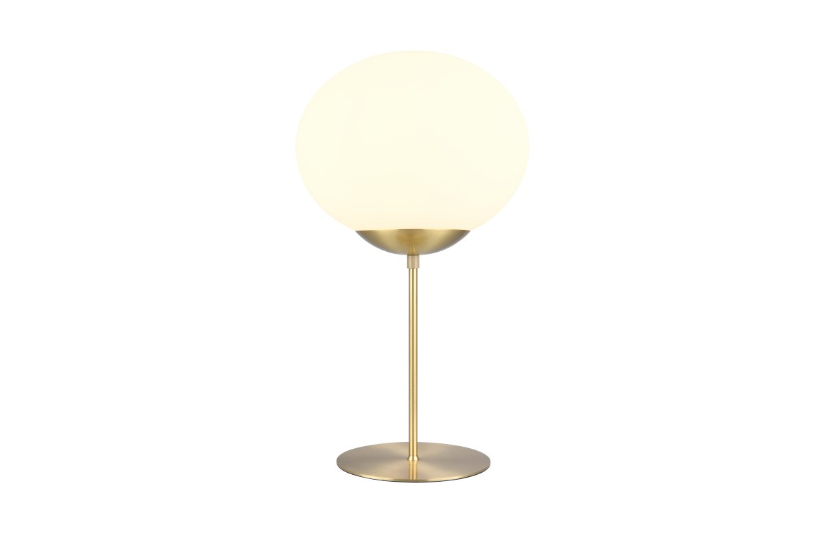 Fomento 52cm Latón mate lámpara de mesa De Trio Lighting - La lámpara de mesa FOMENTO aporta un toque suave a un aparador o a una mesita de noche.