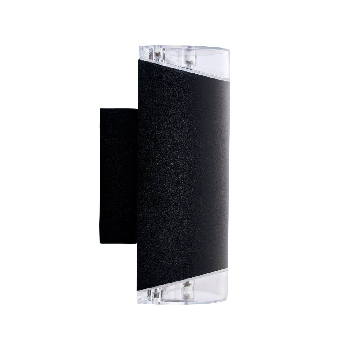 Ribe Negro lámpara de exterior De Dyberg Larsen - El aplique de exterior Ribe up/down de aluminio negro mate es una luminaria funcional que, a pesar de su tamaño, proporciona una buena iluminación exterior tanto hacia arriba como hacia abajo.