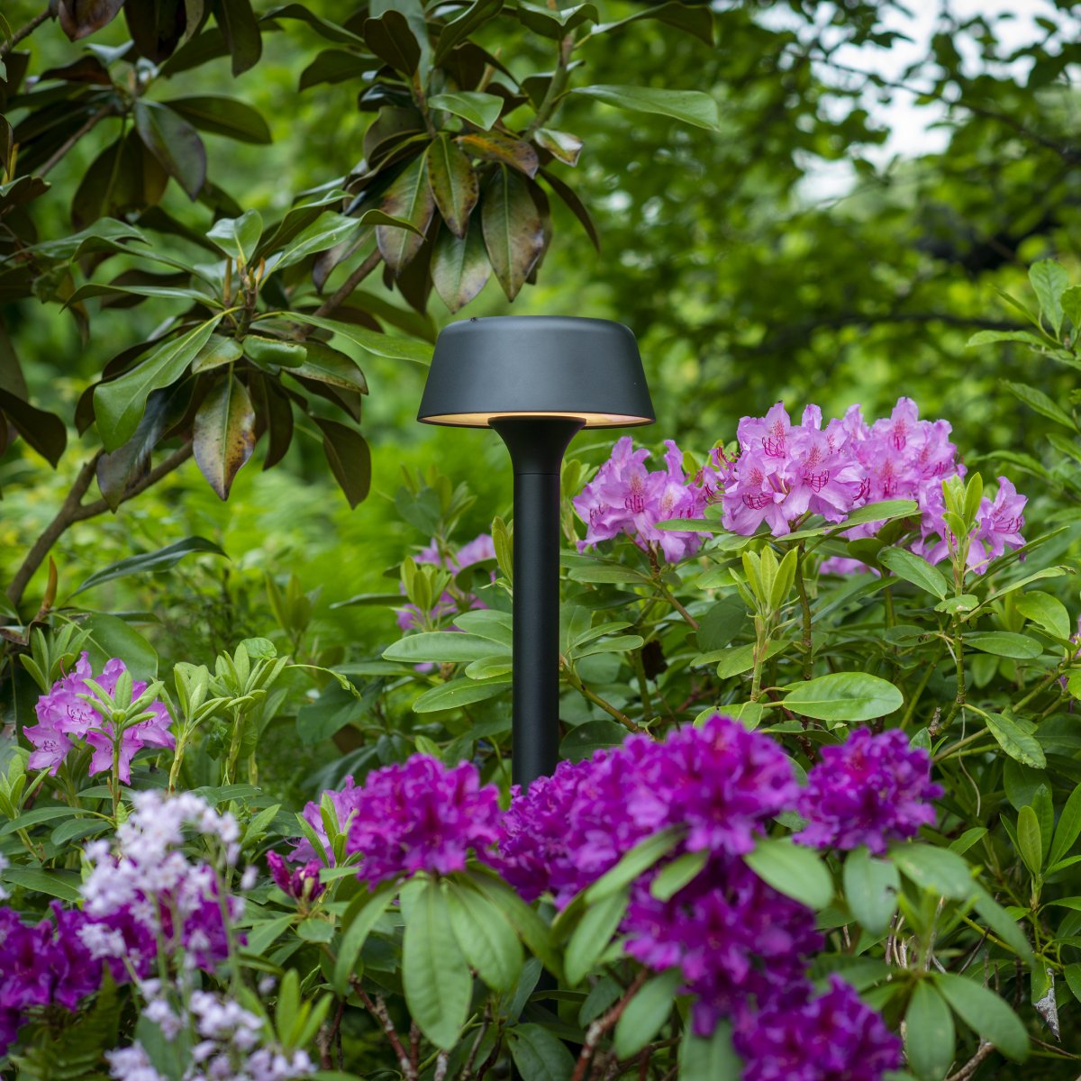 Valencia 80cm Negro balizas De Dyberg Larsen - El diseño es elegante y moderno y la luz cae en un agradable círculo alrededor de la lámpara, creando una impresión atmosférica.