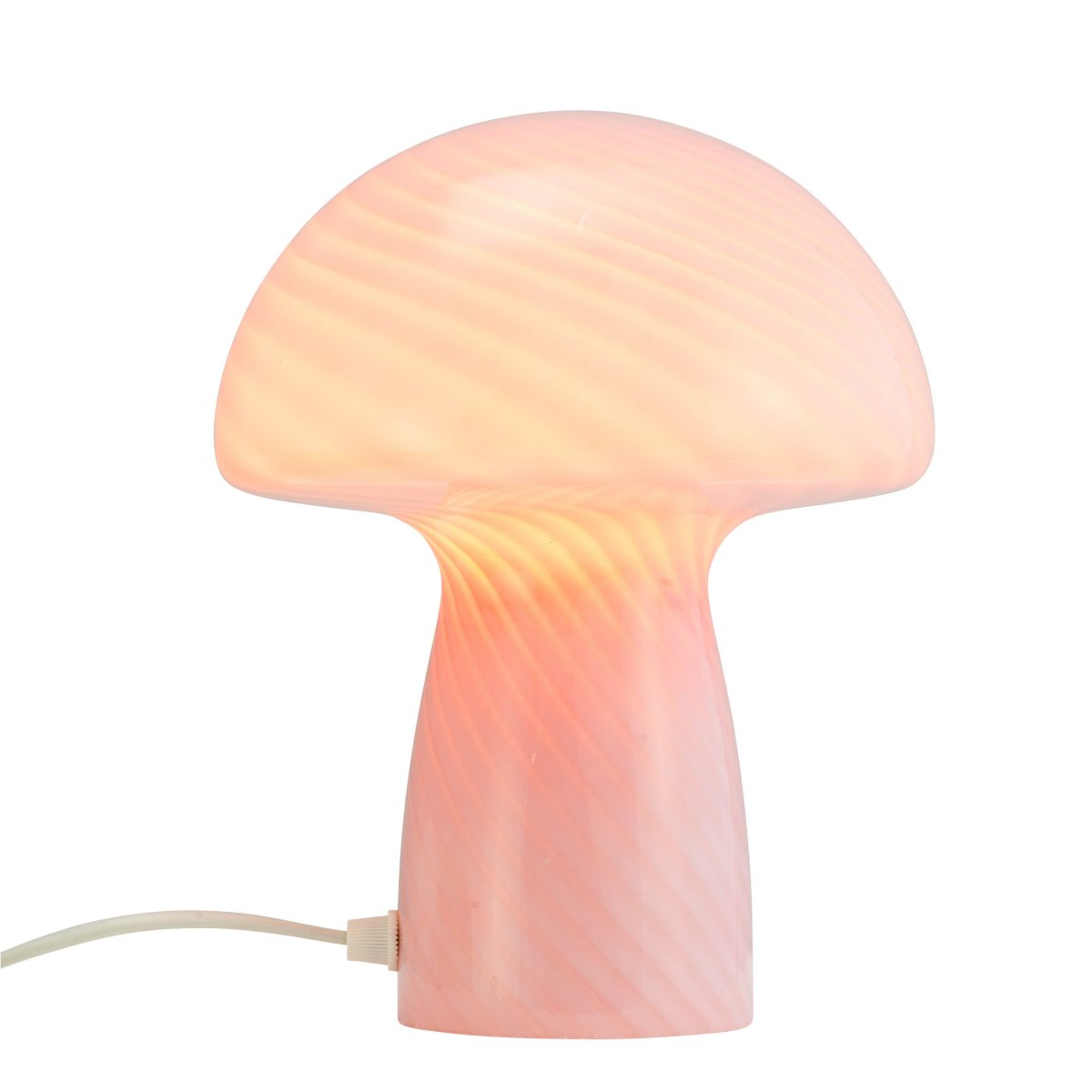 Jenny 23cm Rosa lámpara de mesa De Dyberg Larsen - Ya sea colocada en una mesa auxiliar, en el alf&eacute;izar de una ventana, en una mesita de noche o en un escritorio, la l&aacute;mpara de mesa Jenny Mushroom es un accesorio perfecto que realzar&aacute; su hogar con su encanto y elegancia.