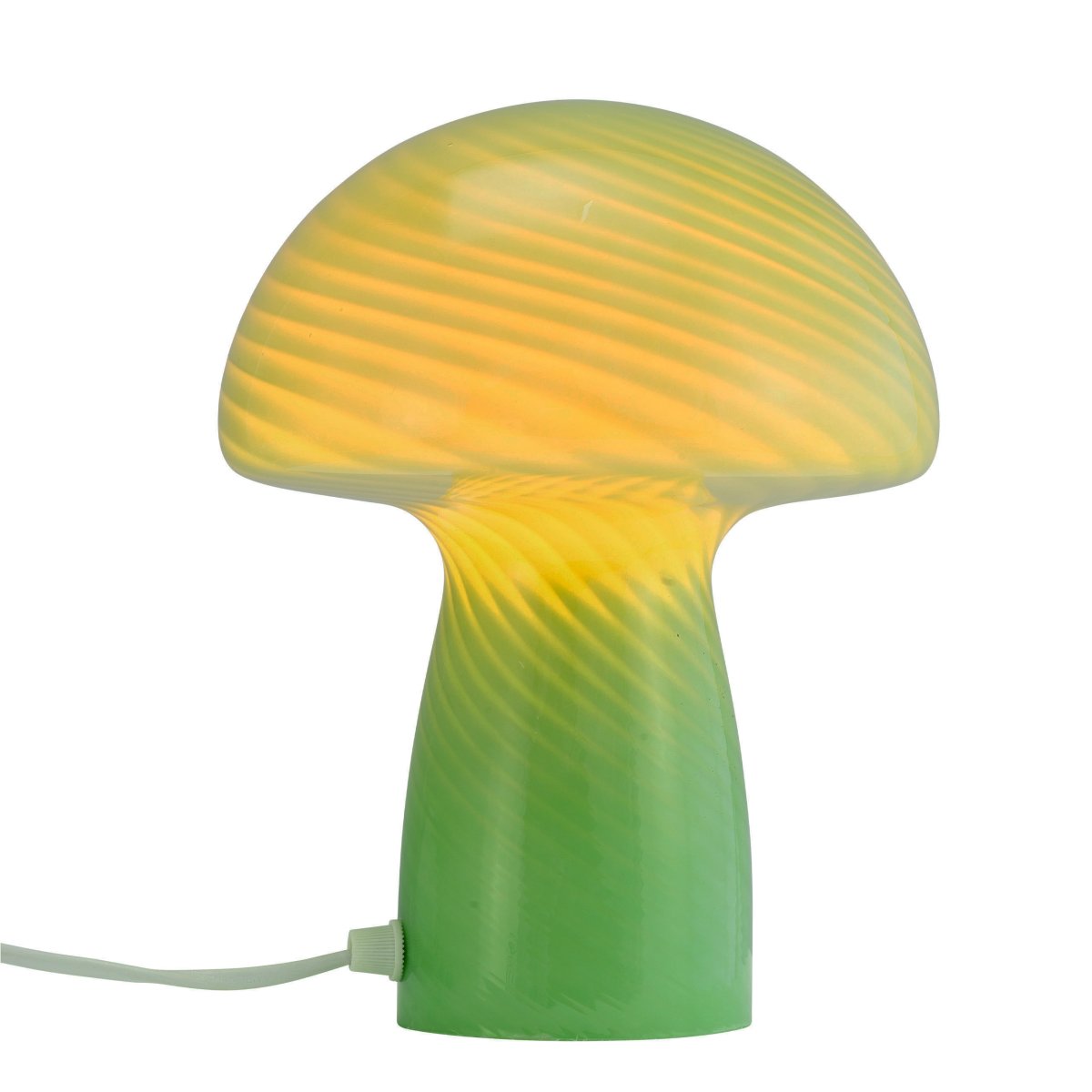 Jenny 23cm Verde lámpara de mesa De Dyberg Larsen - Ya sea colocada en una mesa auxiliar, en el alféizar de una ventana, en una mesita de noche o en un escritorio, la lámpara de mesa Jenny Mushroom es un accesorio perfecto que realzará su hogar con su encanto y elegancia.