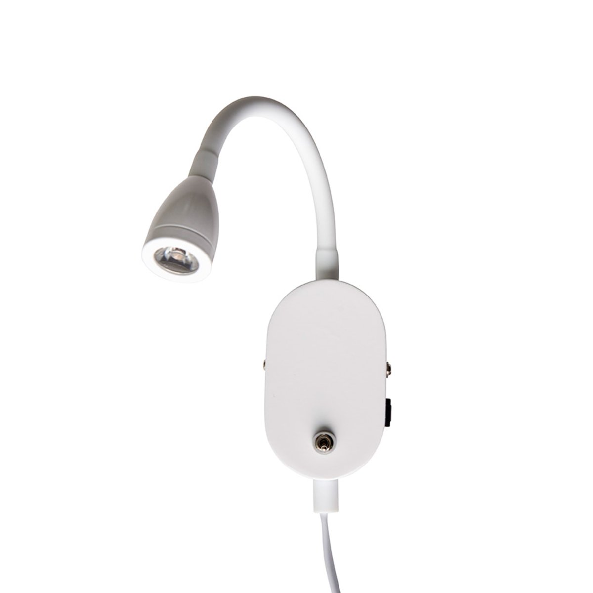 Mols Blanco lámpara de lectura De Dyberg Larsen - Adem&aacute;s, Mols cuenta con un discreto puerto USB (2A) que te permite cargar tu tel&eacute;fono m&oacute;vil junto a la cama sin la molestia de cables adicionales.