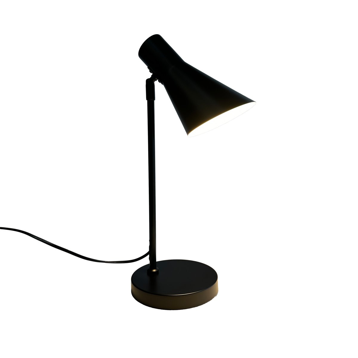 Denver 45cm Negro lámpara de escritorio De Dyberg Larsen - La serie se compone de una lámpara de mesa, una lámpara de pie y un aplique de pared, todos en color negro mate.