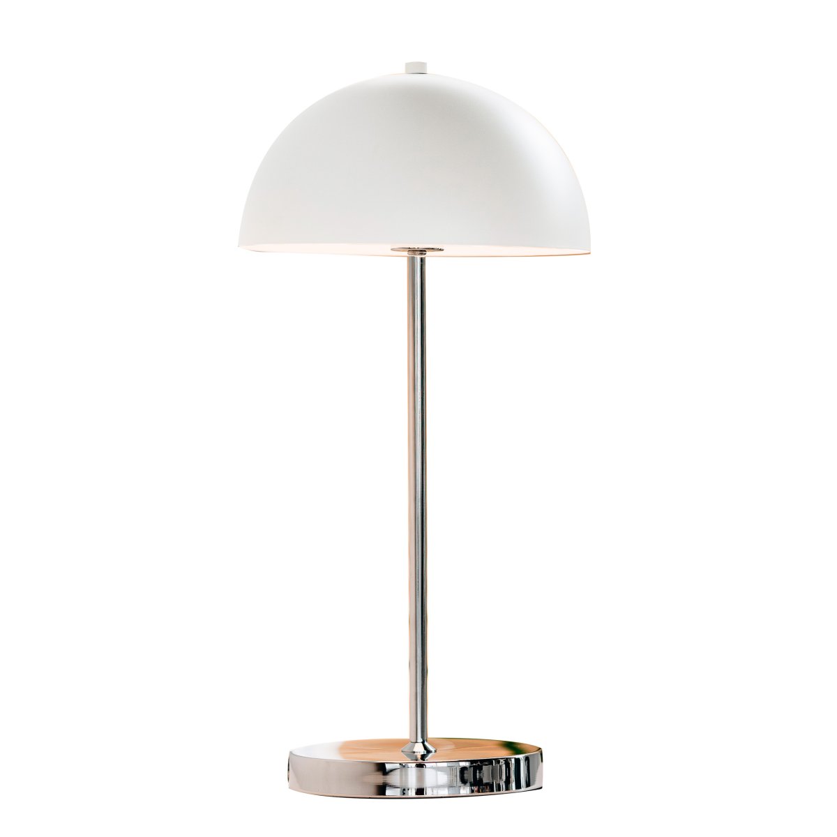 Garda 55cm Cromo portátil De Dyberg Larsen - El elegante dise&ntilde;o de la l&aacute;mpara emite una luz c&aacute;lida y agradable y la hace ideal para el escritorio, la mesita de noche o la mesa auxiliar del sal&oacute;n.