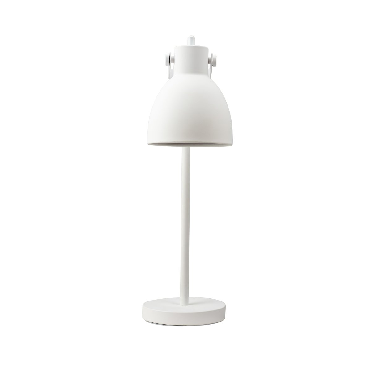 Coast 52cm Blanco lámpara de escritorio De Dyberg Larsen - Se suministra con cable textil blanco de 1,6 m de longitud con interruptor de encendido.