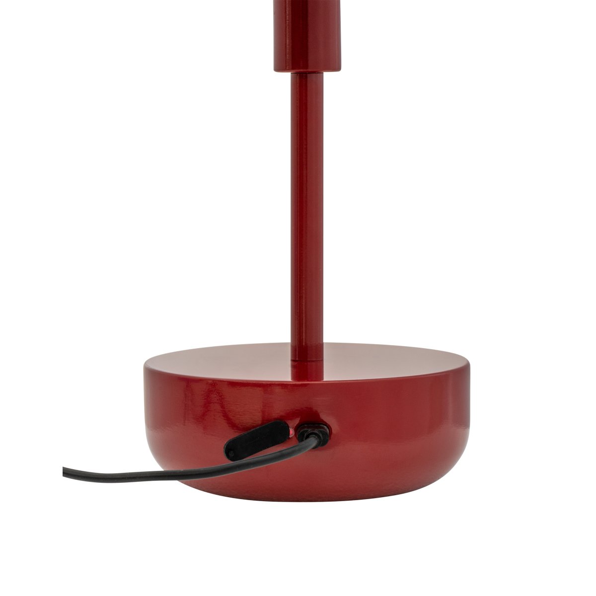 Haipot 25cm Rojo oscuro portátil De Dyberg Larsen - La lámpara de mesa LED Haipot en gris oscuro, diseñada por Frank Kerdil para Dyberg Larsen, combina el estilo retro y moderno.