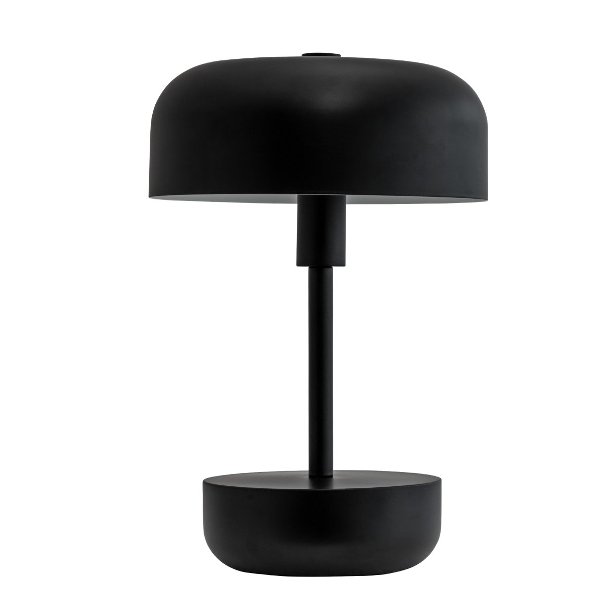 Haipot 25cm Negro portátil De Dyberg Larsen - La lámpara de mesa LED Haipot en color negro, diseñada por Frank Kerdil para Dyberg Larsen, combina el estilo retro y moderno.