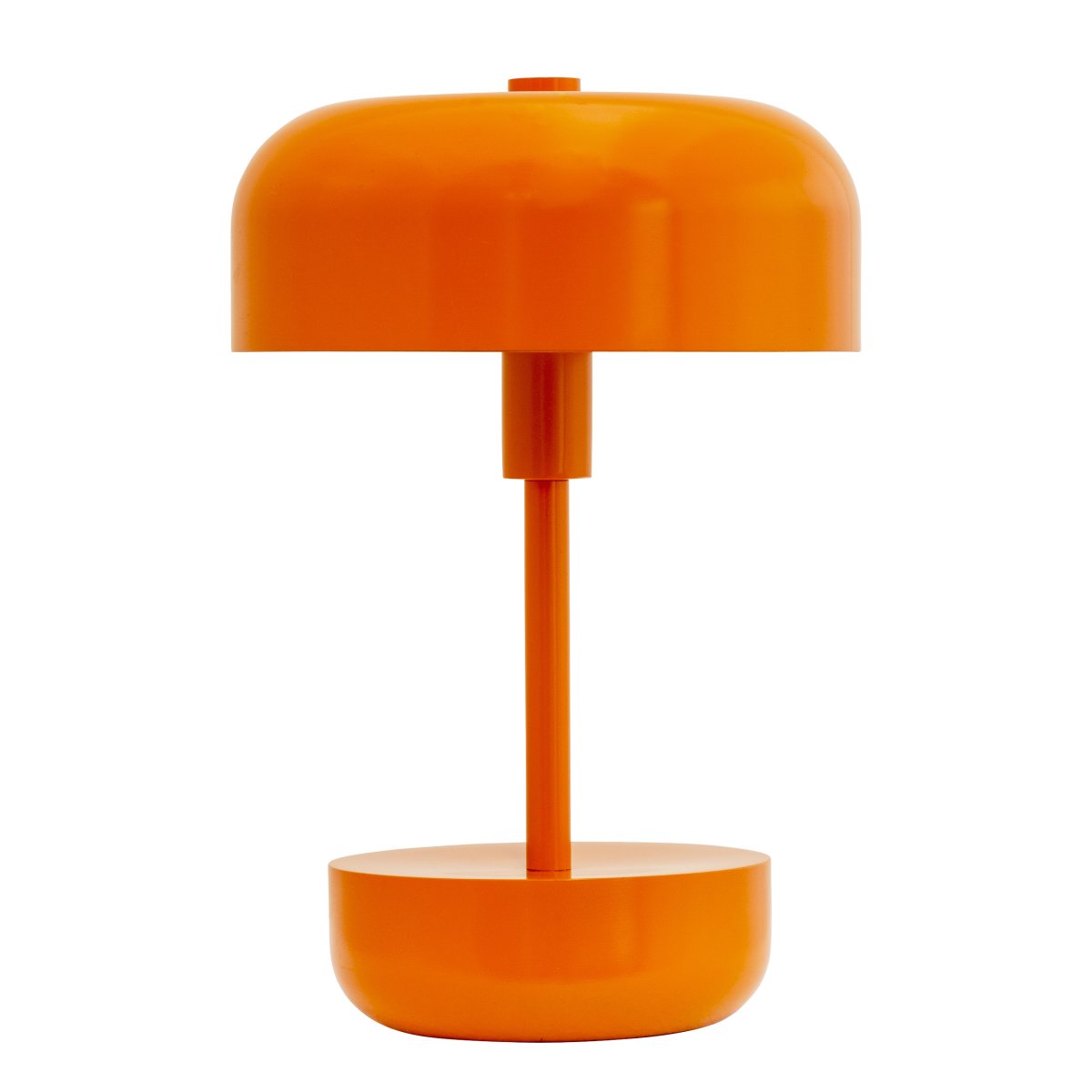 Haipot 25cm Naranja portátil De Dyberg Larsen - La lámpara de mesa LED Haipot en color naranja, diseñada por Frank Kerdil para Dyberg Larsen, combina el estilo retro y moderno.