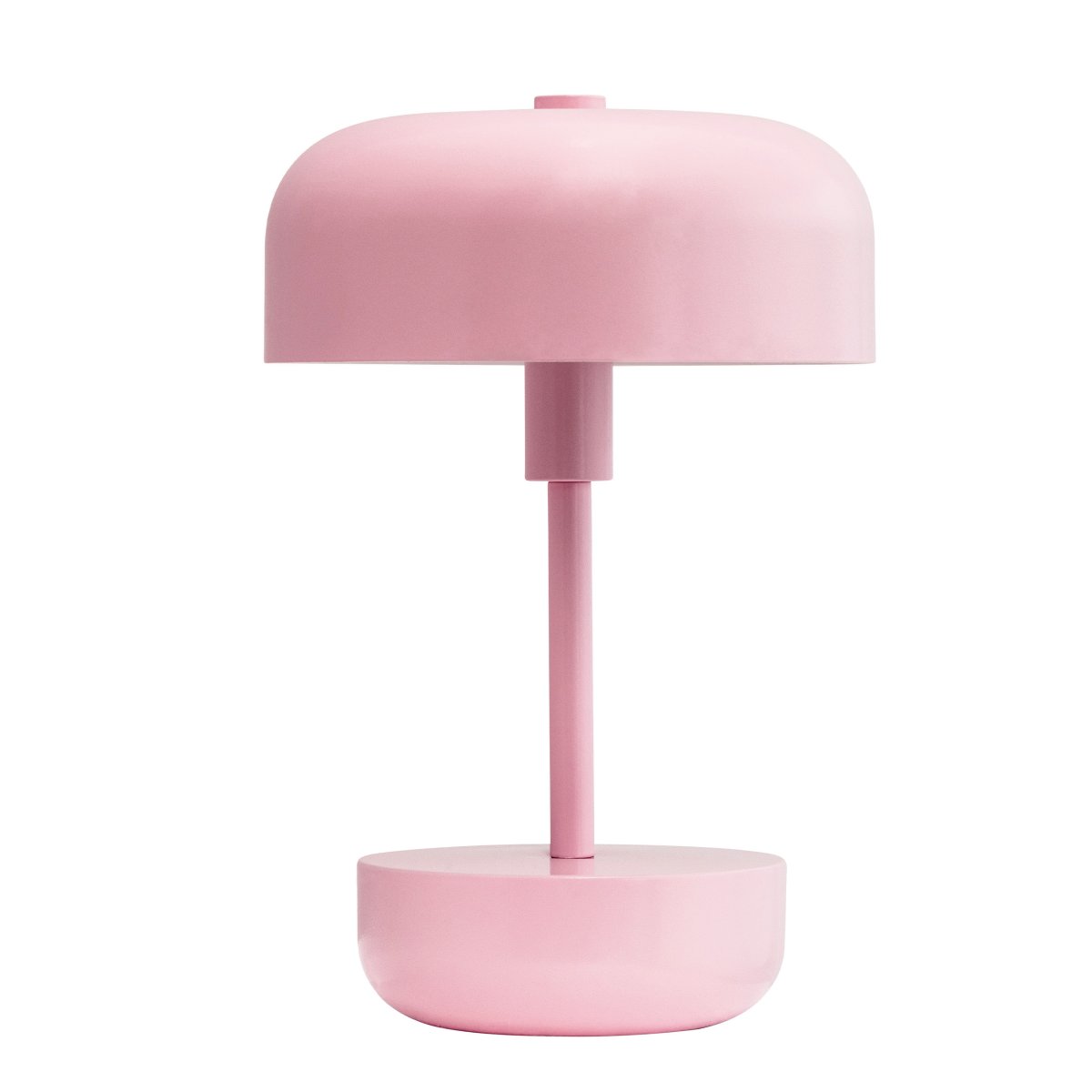 Haipot 25cm Rosa portátil De Dyberg Larsen - La lámpara de mesa LED Haipot en color rosa, diseñada por Frank Kerdil para Dyberg Larsen, combina el estilo retro y moderno.