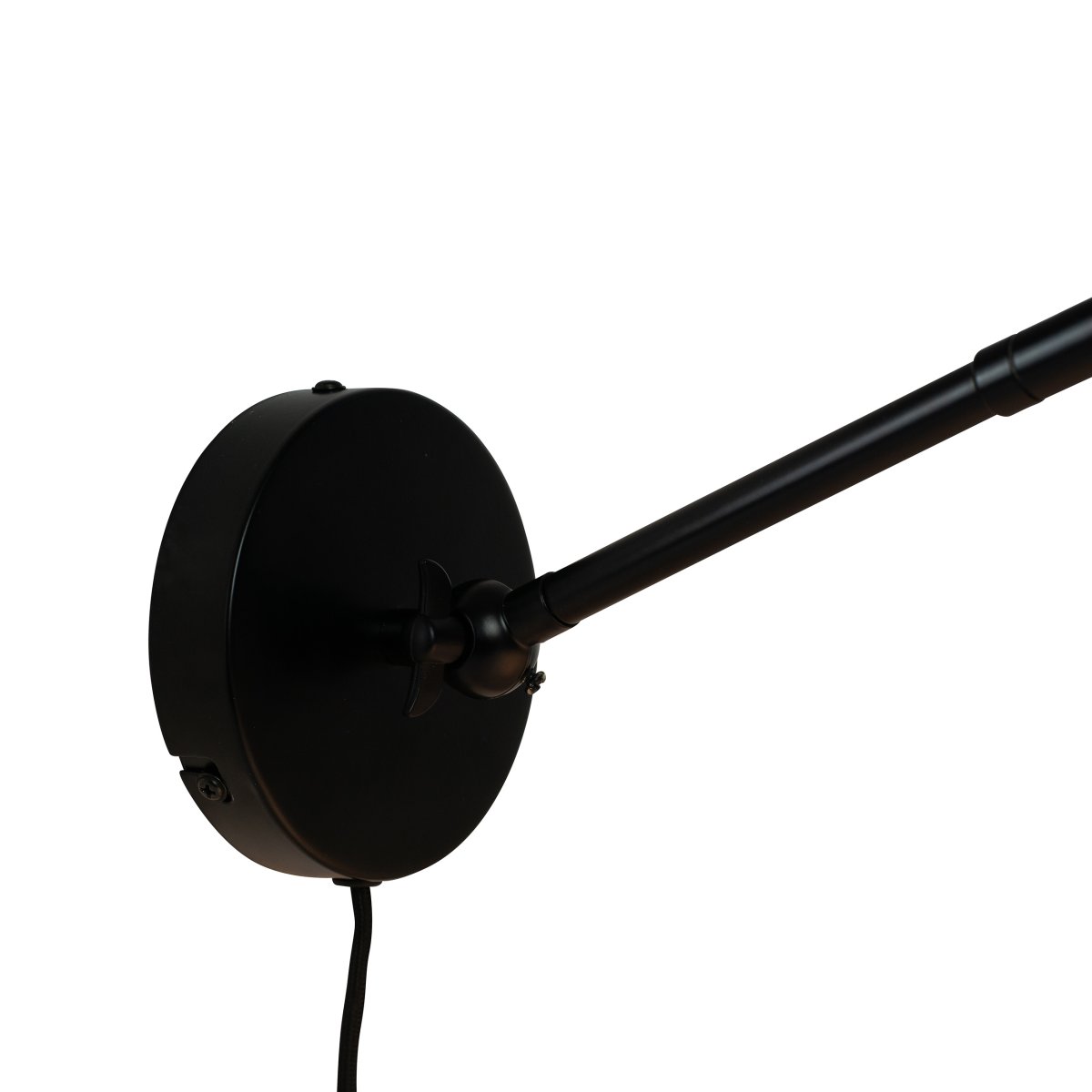 Futura 43cm Negro lámpara de pared De Dyberg Larsen - Se suministra con cable textil negro de 2 m de longitud con interruptor de encendido.