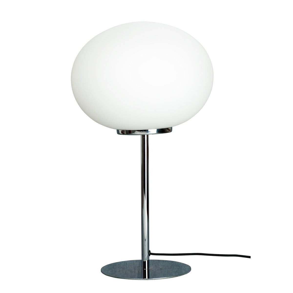 Queen 50cm Cromo lámpara de mesa De Dyberg Larsen - Se suministra con cable textil negro de 1,8 m de longitud con interruptor de encendido.