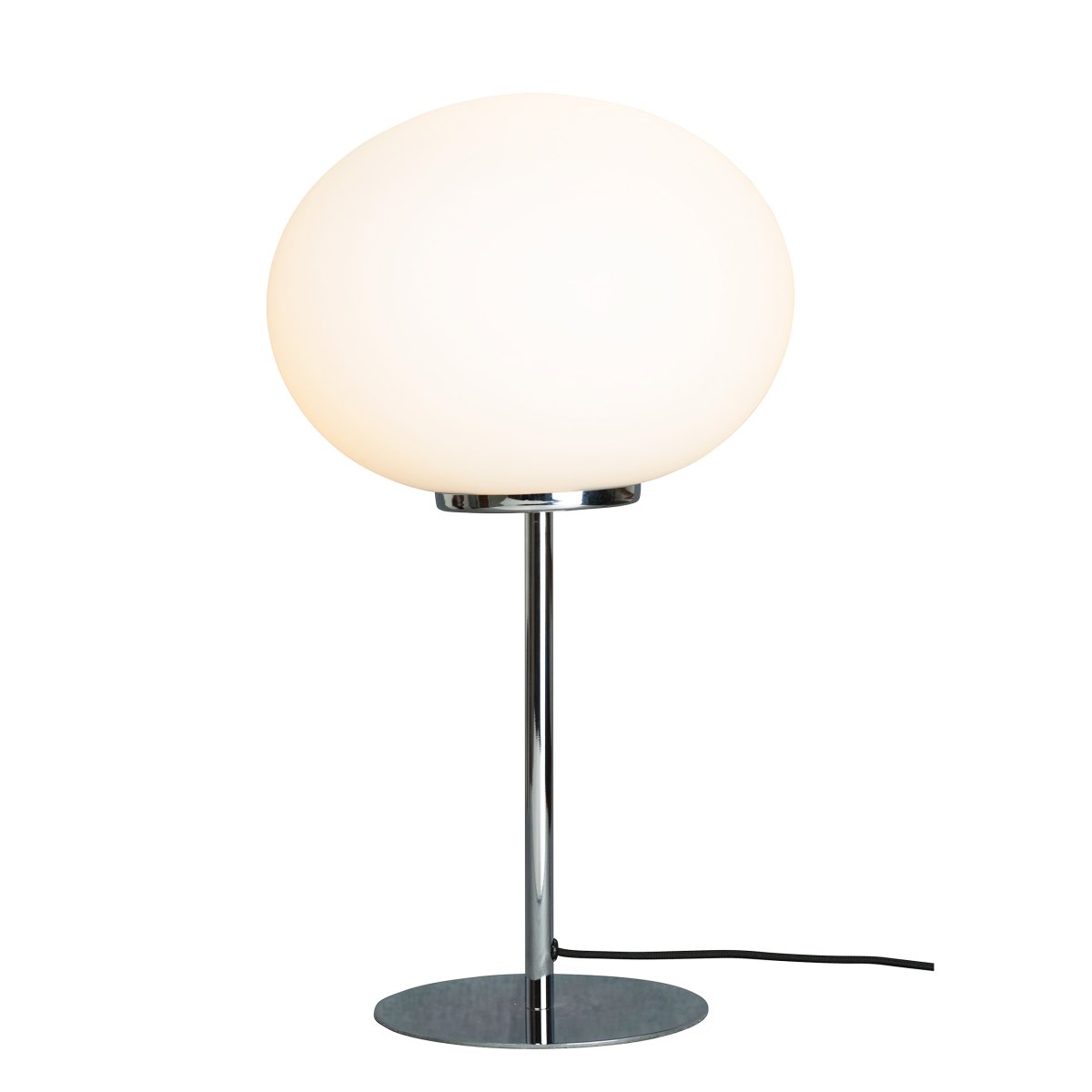 Queen 50cm Cromo lámpara de mesa De Dyberg Larsen - Se suministra con cable textil negro de 1,8 m de longitud con interruptor de encendido.
