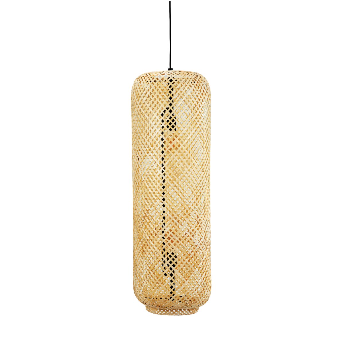 Boom Ø30 Naturaleza Lámpas de techo De Dyberg Larsen - Hermosa lámpara colgante de bambú tejida a mano en color natural que difunde una luz cálida y acogedora.