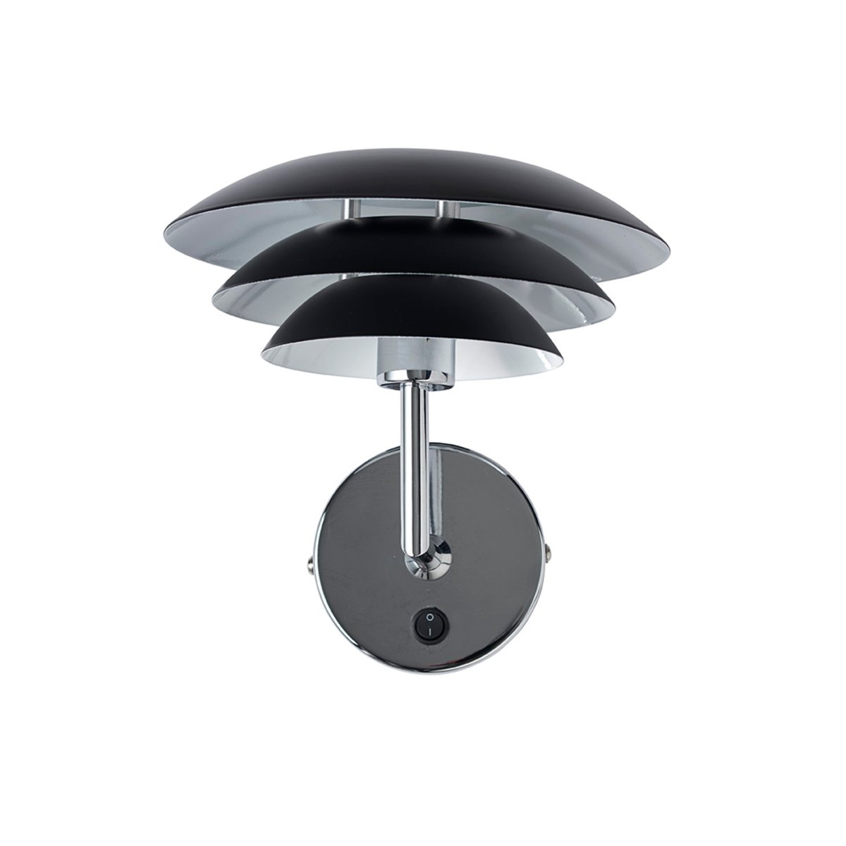 DL20 Negro lámpara de pared De Dyberg Larsen - Se suministra con cable de plástico negro de 1,6 m de longitud.